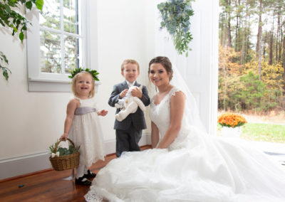 Bride with ring-bearer and flower girl at Salem Chapel